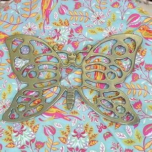 Leonard Silverplate Butterfly Italy Trivet Mid Century